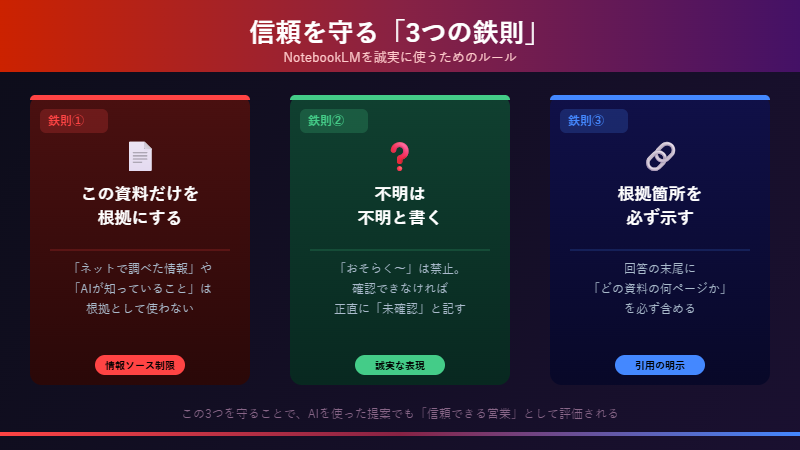 信頼を守る3つの鉄則