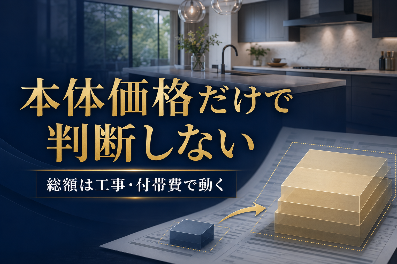 本体価格だけで判断しない(総額は工事・付帯費で動く)